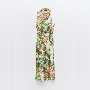 Zara tropical print midi dress